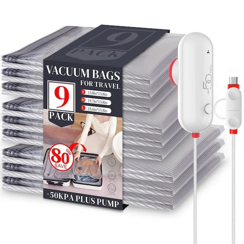 VacBird™ Compression Kit (9 bags + USB Electric pump)